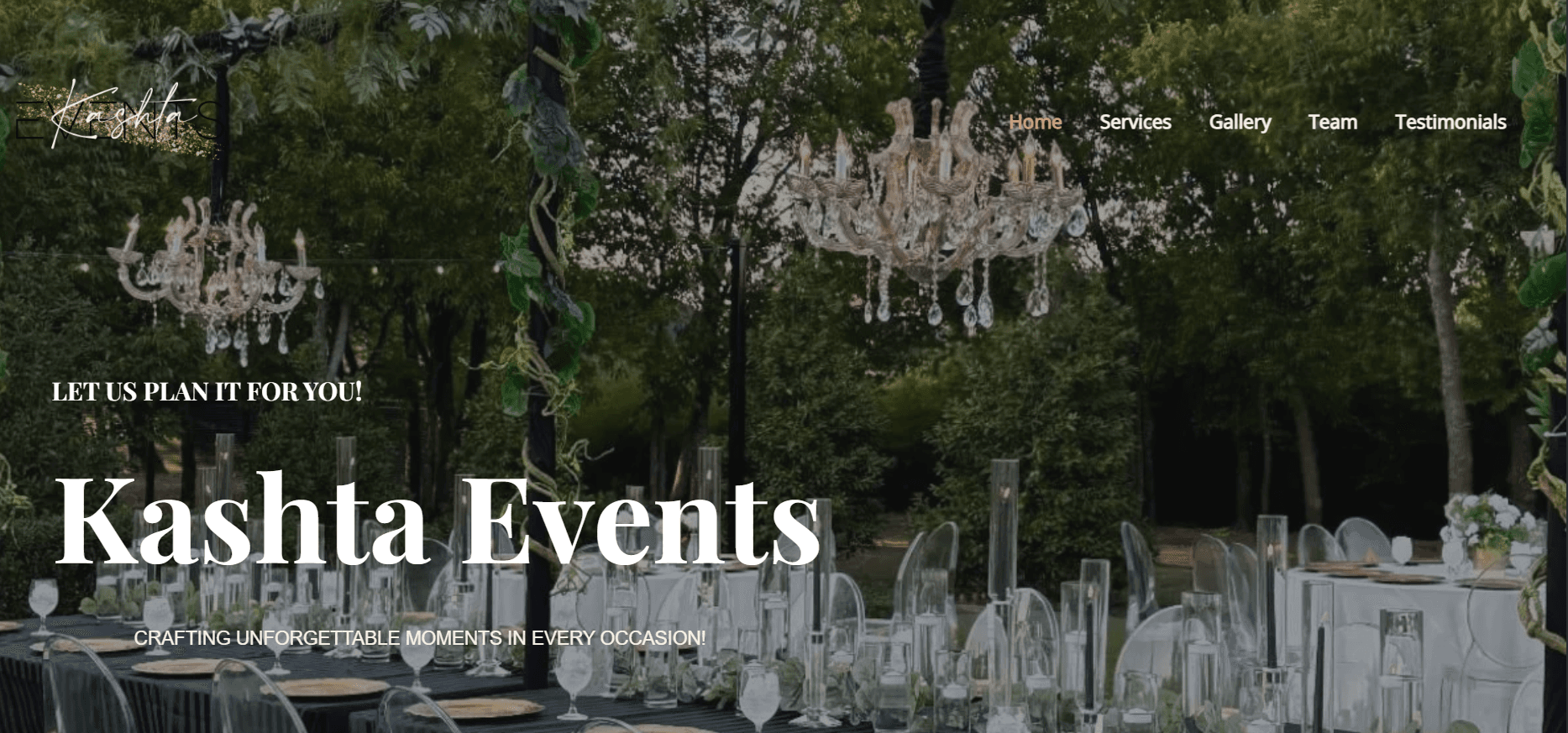 Kashta Events website preview